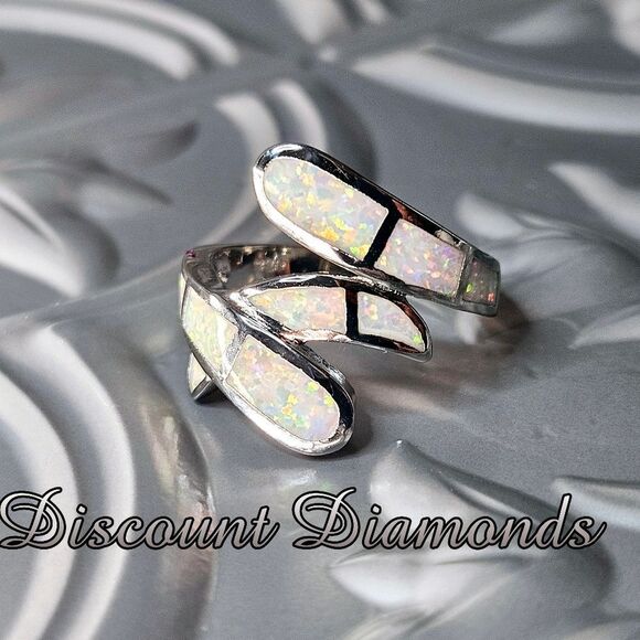 White Fire Opal Ring on Silver - Women's Jewelry - Picture 6 of 10